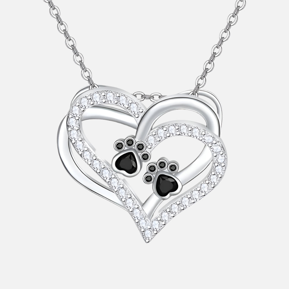 Collier en forme de patte de chien avec zircon