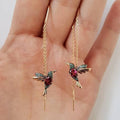Boucles d'oreilles en émail et zirconium Kolibri