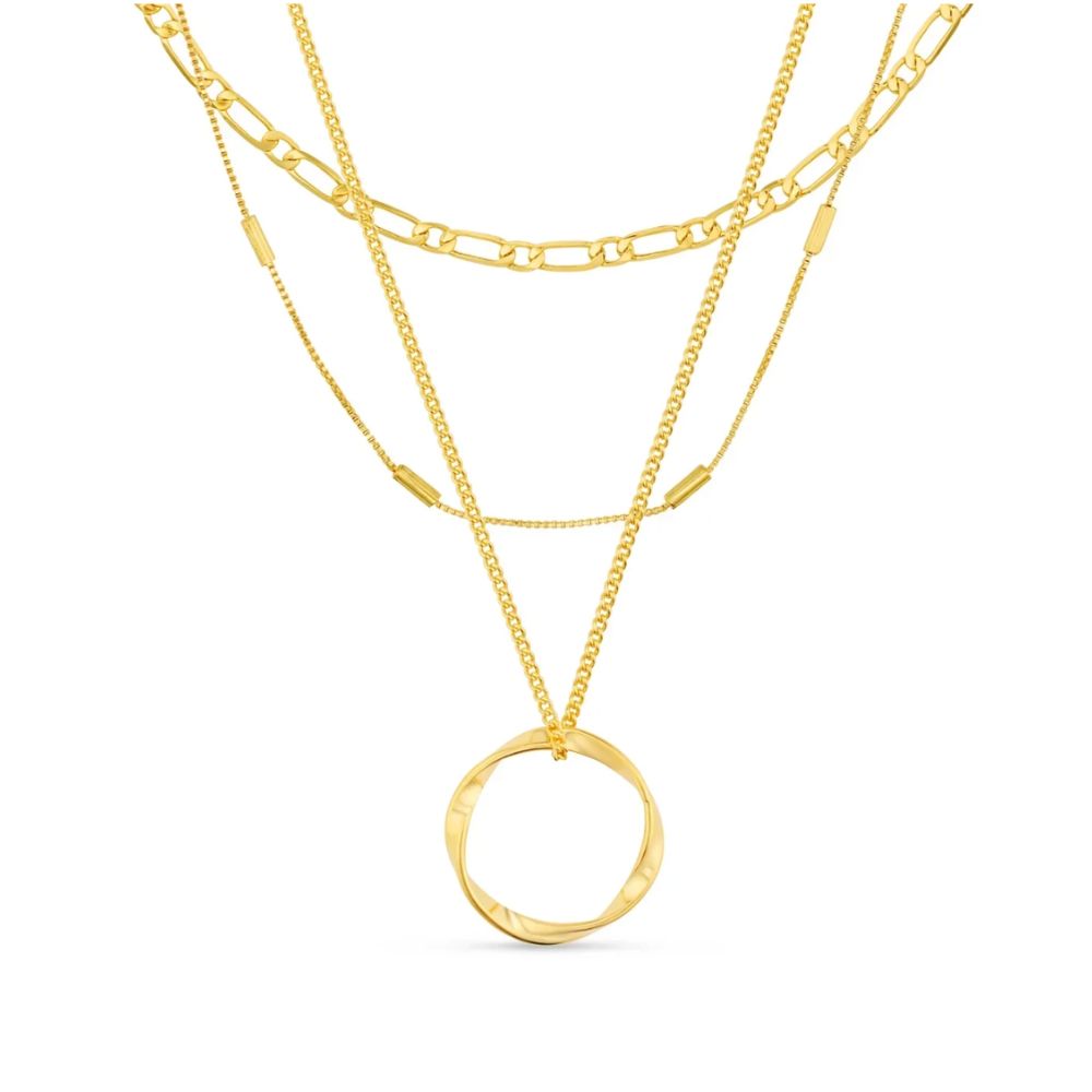 Collier en or à trois rangs classique