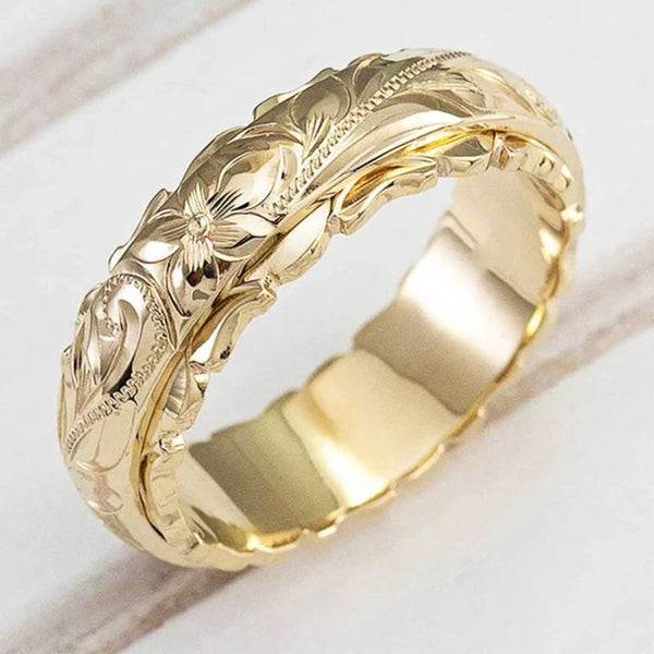 Bague fleur en or antique