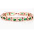 Bracelet doré statement vert émeraude