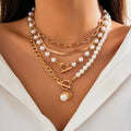 Collier vintage en perles et chaîne serpent