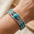 Bracelet en Pierre Turquoise Argent Antique