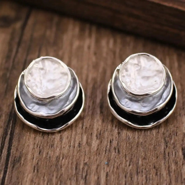 Boucles d'oreilles en anneau superposées peintes à la main Valtameri