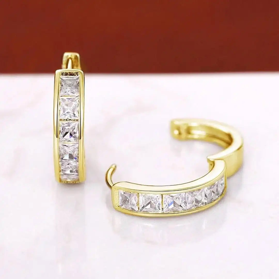 Boucles d'oreilles en cristal doré