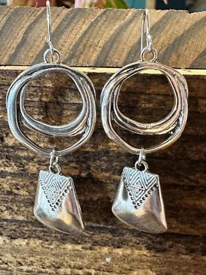 Boucles d'oreilles pendantes carrées Vintage Hopea