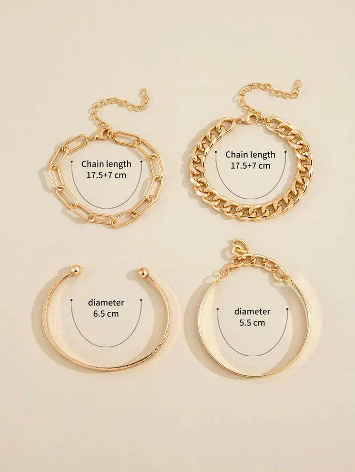Elan Mercer | Ensemble de bracelets | Or blanc