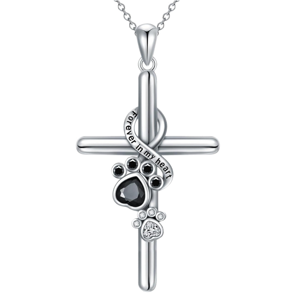 Collier en croix et patte en argent sterling 925